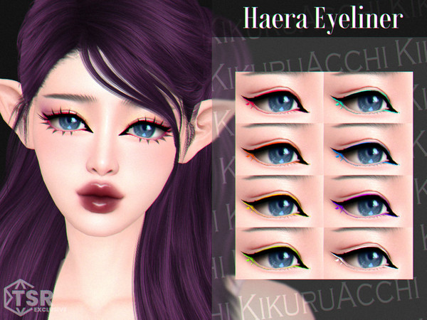 Sims 4 — Haera Eyeliner by Kikuruacchi — - It is suitable for Female and Male. ( Teen to Elder ) - 8 swatches - HQ