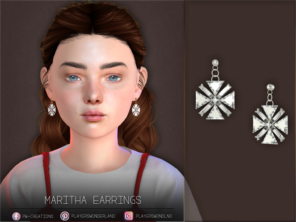 Sims 4 — Maritha Earrings Kids by PlayersWonderland — Kids version of my Maritha earrings. - 5 Swatches