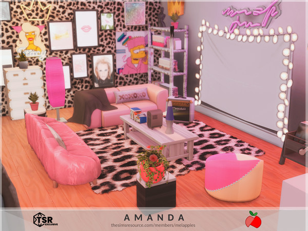 Sims 4 — Amanda - living room by melapples — a living room inspired by y2k. enjoy! 6x8