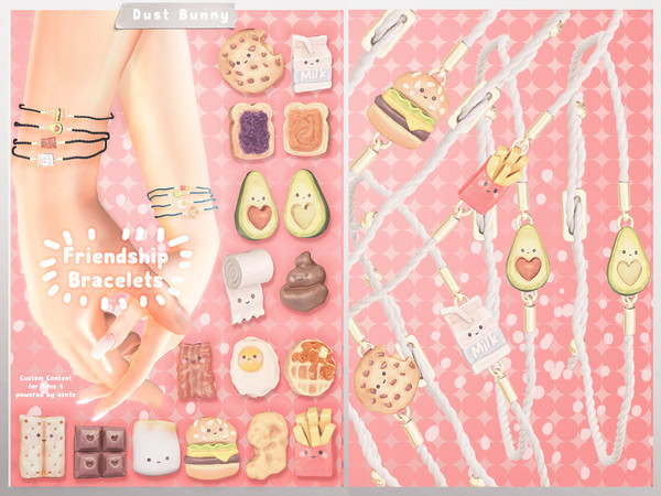 Sims 4 — Dust Bunny - Friendship Bracelets (Burger) by VentaStudio — 17 Unique Friendship Bracelets