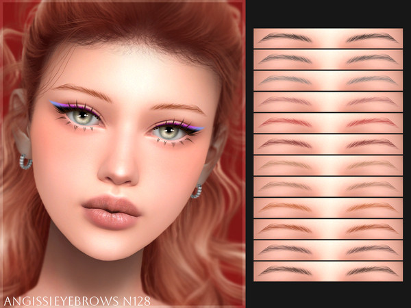 Sims 4 — Eyebrows n128 by ANGISSI — PREVIEWS MADE USING HQ MOD Female Teen to elder