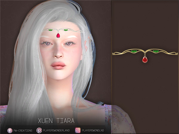 Sims 4 — Xuan Tiara by PlayersWonderland — A cute tiara with some gemstones. - 10 Swatches
