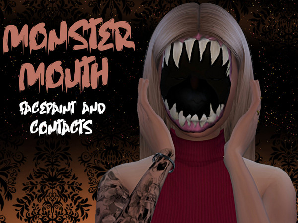 Sims 4 — MonsterMouthContacts.package by _alttrait_ — Its September and Halloween is fast approaching! Yes, I start