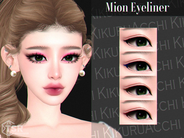 Sims 4 — Mion Eyeliner by Kikuruacchi — - It is suitable for Female and Male. ( Teen to Elder ) - 4 swatches - HQ