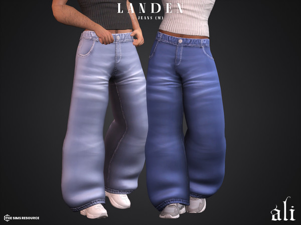 Sims 4 — LANDEN jeans (m) by ali1 — Wide Leg Jeans