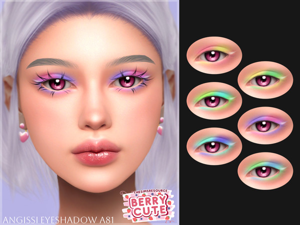 Sims 4 — Eyeshadow A81 by ANGISSI — PREVIEWS MADE USING HQ MOD 6 colors