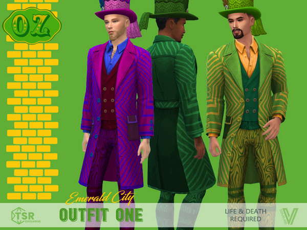 Sims 4 — OZ Emerald City Outfit by SimmieV — You've got to be seen... green! Or any of the other 7 fashionable colors in