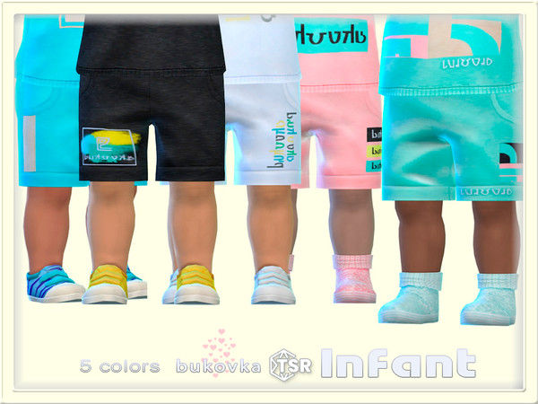Sims 4 — Short Print by bukovka — Cute shorts for infants, boys only, in 5 color options. Installed independently, all