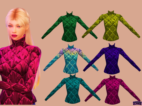 Sims 4 — Fall Quilted Jackets by SimmerClara — 6 Trendy HQ quilted Fall jackets in beautiful bold colors to stand out of