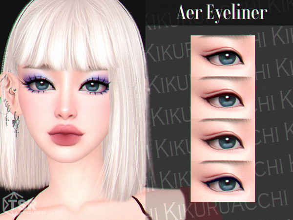 Sims 4 — Aer Eyeliner by Kikuruacchi — - It is suitable for Female and Male. ( Teen to Elder ) - 4 swatches - HQ