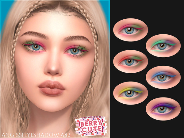 Sims 4 — Eyeshadow A82 by ANGISSI — PREVIEWS MADE USING HQ MOD 6 colors