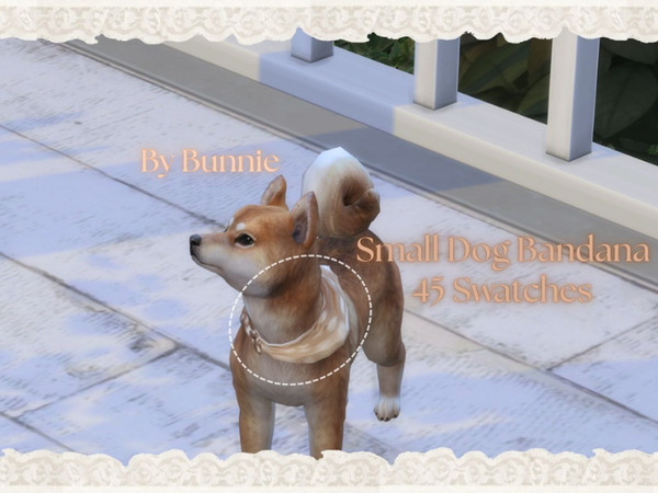 Sims 4 — Small Dog Bandana by ThatBunnie — Clothing for small dogs only