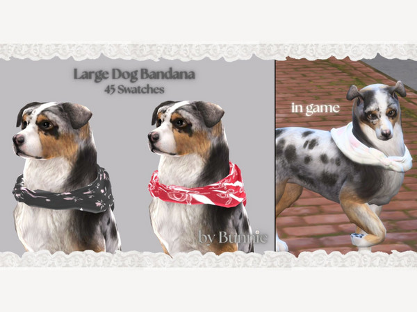 Sims 4 — Large Dog Bandana by ThatBunnie — Clothing for large dog only
