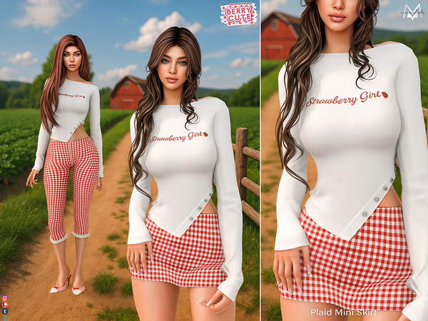 Sims 4 — Plaid Mini Skirt MC623 by Mermalade — New Mesh