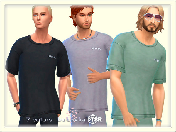 Sims 4 — TShirts TSR by bukovka — Fashionable T-shirt for men in 7 color options. Installed independently, all maps are