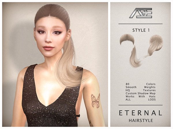Sims 4 — Eternal - Style 1 (Hairstyle) by Ade_Darma — Eternal Hairstyle - Style 1 Ariana Grande Inspired Hair New Hair