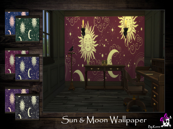 Sims 4 — Sun and Moon Wallpaper by Kerre2215 — Sun and Moon wallpaper in 6 different colors