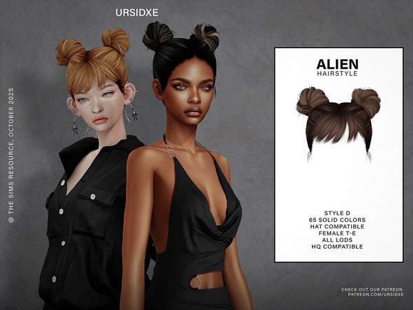 Sims 4 — Alien (Hairstyle) - Style D by Ursidxe — Female