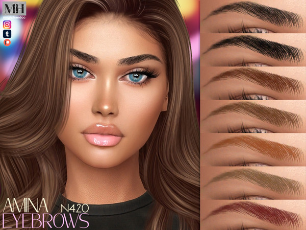 Sims 4 — Amina Eyebrows N420 by MagicHand — Microbladed brows in 13 colors - HQ Compatible.