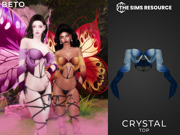 Sims 4 — Crystal (Top) by Beto_ae0 — Fairy outfit with many colors