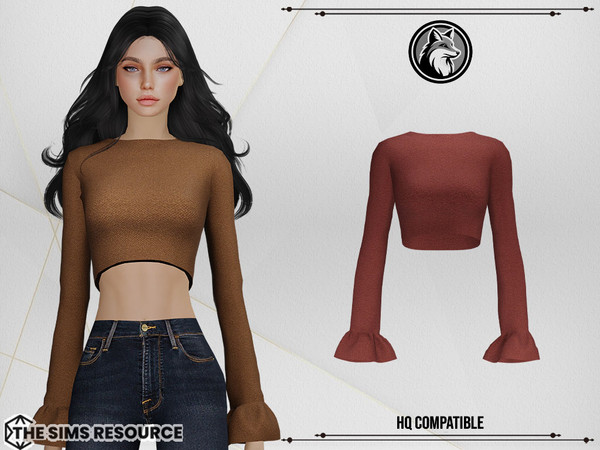 Sims 4 — Lacey Top by ForLima — 4 Colors