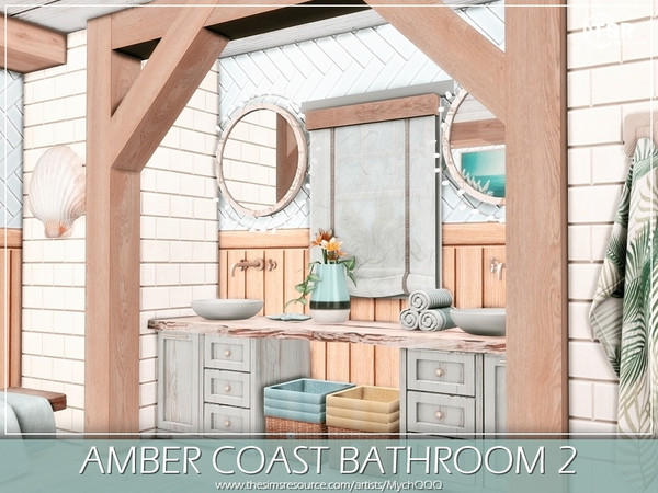 Sims 4 — Amber Coast Bathroom 2 by MychQQQ — Value: $ 10,373