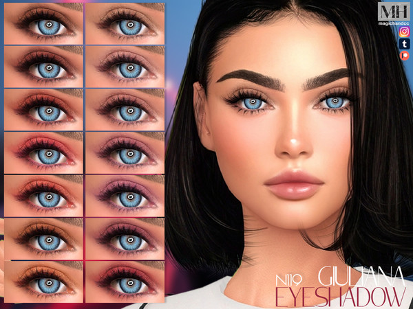 Sims 4 — Giuliana Eyeshadow N119 by MagicHand — Soft Shimmer Eye Makeup in 18 colors - HQ Compatible.
