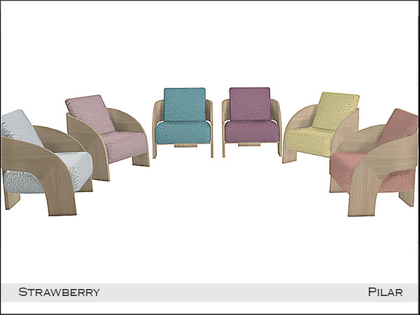 Sims 4 — Pilar Strawberry LivingChair by Pilar — Strawberry festival with vibrant colors