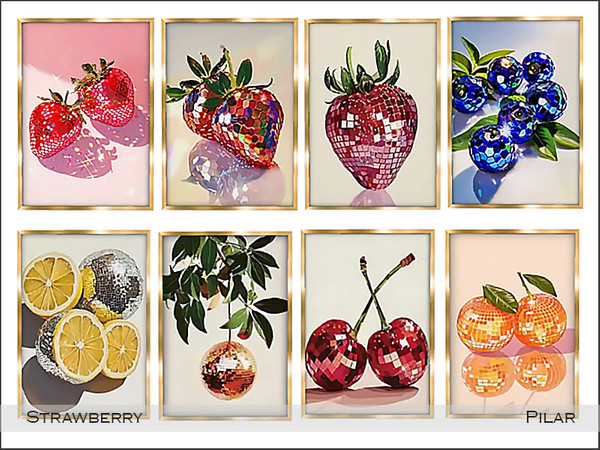 Sims 4 — Pilar Strawberry Painting by Pilar — Strawberry festival with vibrant colors