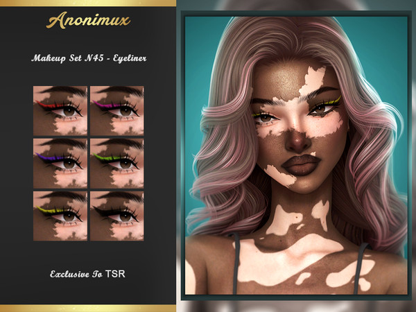 Sims 4 — Makeup Set N45 - Eyeliner by Anonimux_Simmer — - 6 Swatches