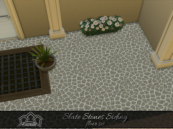 Sims 4 — Slate Stones Siding floor3 by Emerald — Durable for exterior projects with natural looking appeal.(floor set)