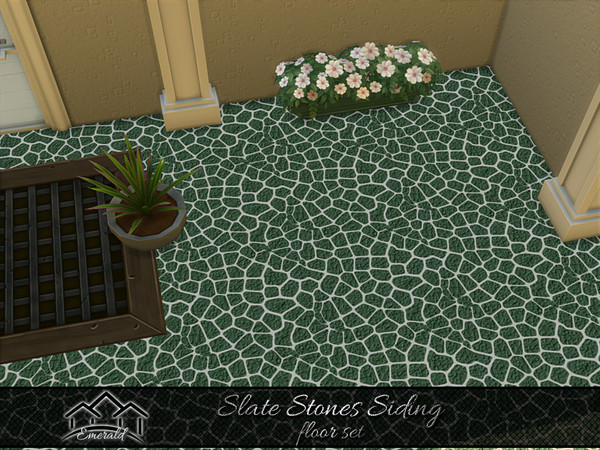Sims 4 — Slate Stones Siding floor4 by Emerald — Durable for exterior projects with natural looking appeal.(floor set)