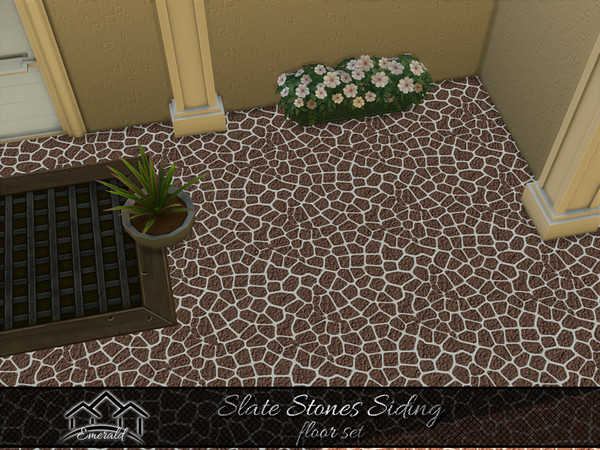 Sims 4 — Slate Stones Siding floor5 by Emerald — Durable for exterior projects with natural looking appeal.(floor set)