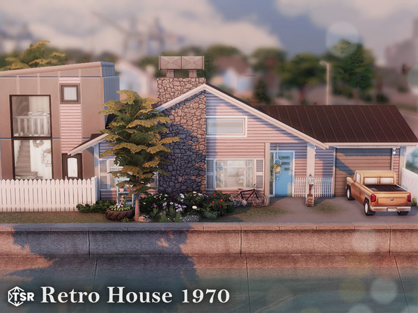 Sims 4 — Retro House 1970 l noCC by simZmora — Stylized 70s retro house with modern elements - TVs, computers or other