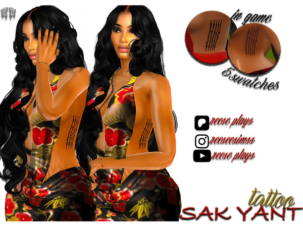 Sims 4 — Sak Yant Side Tattoo by fairyreese — Sak Yant Tattoo