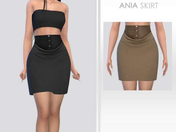Sims 4 — Ania Skirt by Puresim — Skirt for female sims in 2 swatches