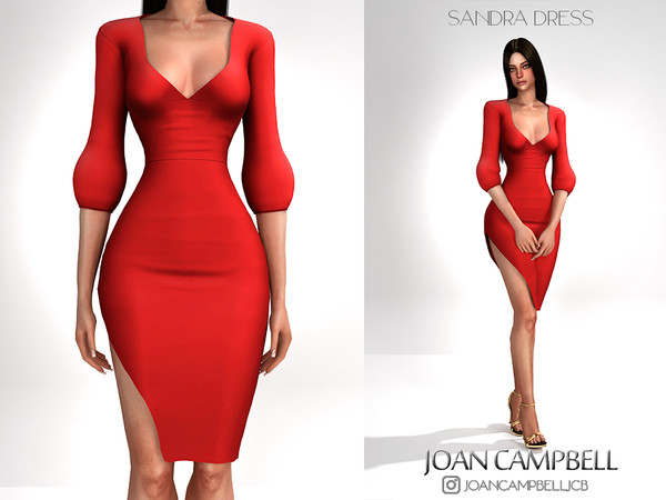 Sims 4 — SANDRA DRESS by Joan_Campbell_Beauty_ — 22 swatches Custom thumbnail Original mesh