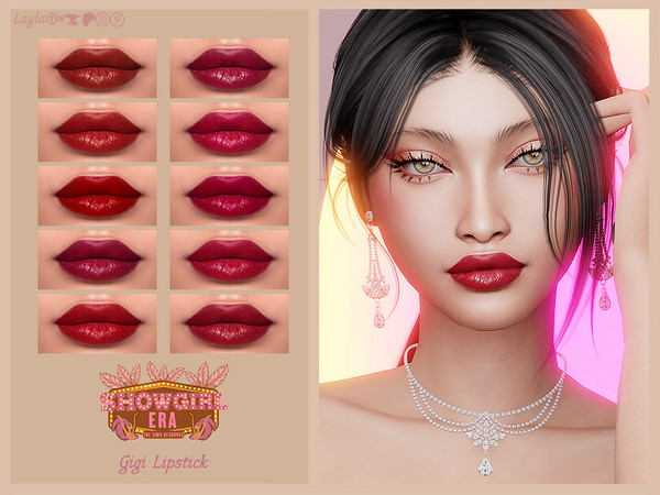 Sims 4 — ShowgirlEra - Gigi Lipstick by Layla — Previews were made using HQ Mod