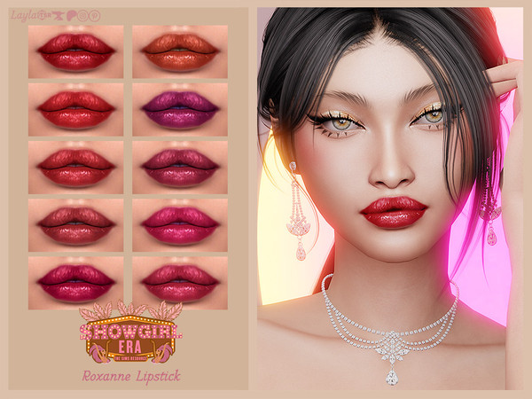 Sims 4 — ShowgirlEra - Roxanne Lipstick by Layla — Previews were made using HQ Mod