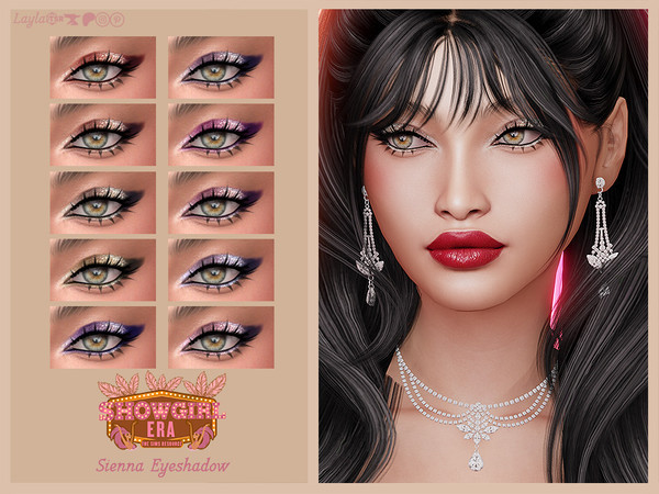 Sims 4 — ShowgirlEra - Sienna Eyeshadow by Layla — Previews were made using HQ Mod