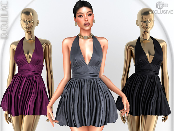 Sims 4 — Silk Mini Halter Dress DO0981 by DOLilac — Custom thumbnail