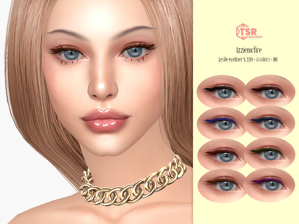 Sims 4 — IMF Leslie Eyeliner N.339 by IzzieMcFire — Leslie Eyeliner N.339 contains 8 colors in hq texture.
