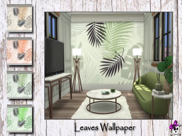 Sims 4 — Leaves Wallpaper by Kerre2215 — A new wallpaper with Palm leaves by Kerre