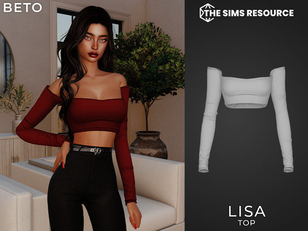 Sims 4 — Lisa (Top) by Beto_ae0 — Summer top with flowers, enjoy it