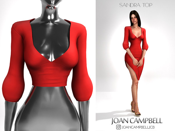 Sims 4 — SANDRA TOP by Joan_Campbell_Beauty_ — 15 swatches Custom thumbnail Original mesh