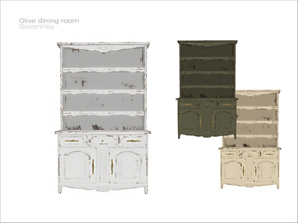 Sims 4 — [Olive dining] - cupboard old textures by Severinka_ — Cupboard old textures From the set 'Olive dining room'