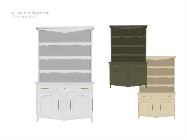 Sims 4 — [Olive dining] - cupboard by Severinka_ — Cupboard From the set 'Olive dining room' Build / Buy category: Decor