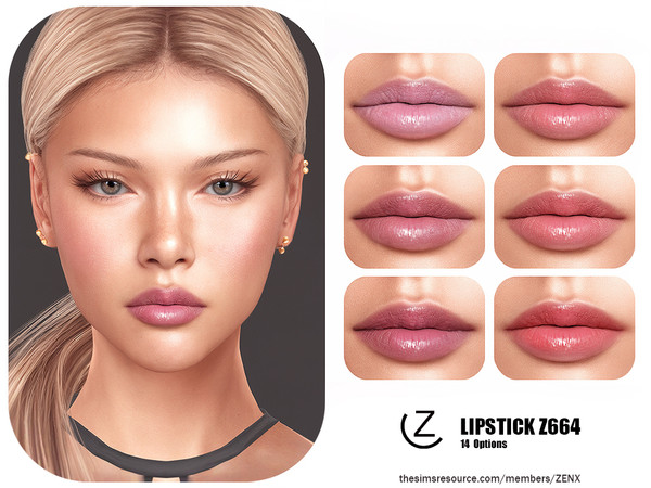 Sims 4 — LIPSTICK Z664 by ZENX — All Age