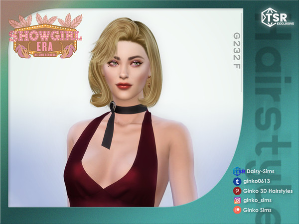 Sims 4 — SHOWGIRL ERA - Vintage Wavy Hair - Ginko 232 by Daisy-Sims — 21 base colors + 9 ombre colors