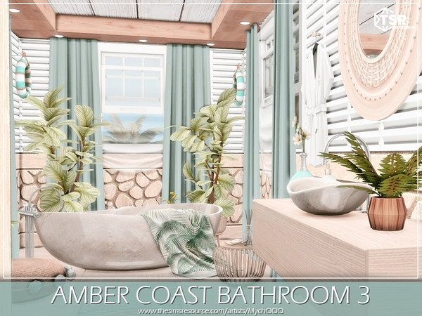 Sims 4 — Amber Coast Bathroom 3 by MychQQQ — Value: $ 10,091